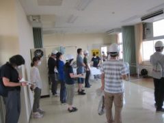 実習棟３Fに避難した職員